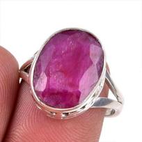 Red Ruby(Simulated) Gemstone Handmade 925 Sterling Silver Gift Ring S.7.5 D4m95