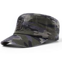Men's Sports Cap Spring Summer Middle-Aged Camouflage Flat Top Army Cap Letter Embroidered Cap Military Caps pilka