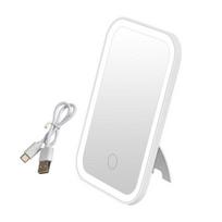 LED Makiažo Veidrodis USB Įkraunamas Kosmetinis Veidrodis su Reguliuojamu Stovu 3 Apšvietimo Režimai Nešiojamas Kosmetinis Veidrodis Sau arba Artimiesiems rožinė