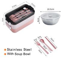 304 nerūdijančio plieno priešpiečių dėžutė Bento dėžutė mokiniams, biuro darbuotojams, 2 aukštų, šildoma mikrobangų krosnelėje, priešpiečių indas, maisto laikymo dėžutė žalia