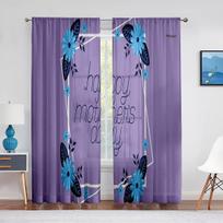 Love Decor Mothers Day Sheer Voile Curtain Flora Love Heart Window Tulle Curtains for Living Room Bedroom Kitchen Balcony Drapes 1 PCS W100XH250cm&Rod Pocket