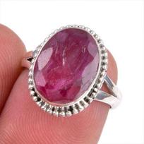 Red Ruby(Simulated) Gemstone Handmade 925 Sterling Silver Jewelry Ring S.6 V3e84