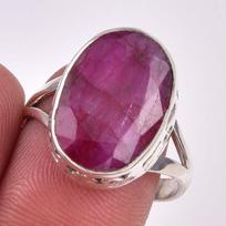 Red Ruby(Simulated) Gemstone Handmade 925 Sterling Silver Jewelry Ring S.9 D8q23
