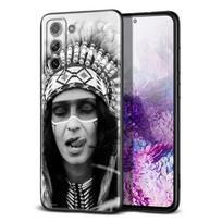 Indian Feathers Girl for Samsung Galaxy S21 Ultra Plus Note 20 10 9 8  S10 S9 S8 S7 S6 Edge Plus Black Phone Case Samsung S6