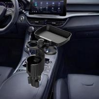 Automobilio puodelio laikiklio padėklas išplečiamas gėrimų organizatorius automobilių kelionių priedai reguliuojamas pagrindas black