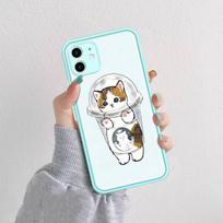 Juokingas animacinis katės telefono dėklas iPhone X XR XS 7 8 Plus 11 12 13 pro MAX 13mini permatomas matinis dėklas iphone 7 or 8