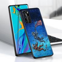 Animacinis Juokingas Kosmoso Astronautas Dėklas Huawei P30 P Smart Z P40 Lite E P20 Y6 Y7 Y9 Honor 8X Play 9A 50 20 Pro Juodas Minkštas Viršelis Huawei P40 Lite E