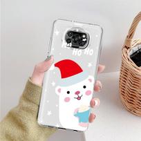 Clear Case For Xiaomi Mi Poco X3 NFC M3 Pro F3 F1 11 Lite 12 Redmi Note 10 9S 8 7 9 Soft Phone Cover Snowman Christmas Xiaomi Poco F3 gray
