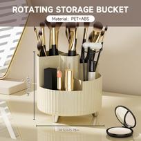 New 360 Rotating Makeup Organizer,Large Capacity Cosmetic Display Case Desktop Storage Box For Makeup Brushes Eyeliner Skincare gray