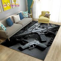 3D Assault Rifle Pistol Revolver Gun Area Rug,Carpet Rug for Living Room Bedroom Sofa Doormat Decor,Kid Play Non-slip Floor Mat 40x60cm