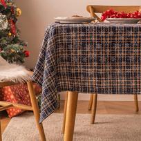 Kalėdinė staltiesė Raudona Žalia Plaid Kalėdų Naujųjų Metų Stačiakampė Staltiesė Snaigės Spausdinimas Stalo viršelis Valgomojo staltiesė 60x60cm black