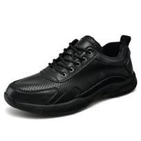 Plus Size Genuine Cow Leather Men Shoes Casual Business Oxfords Shoes For Men Flats Shoes Moccasins Man Shoes 37 juoda