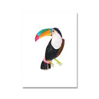 Tukanas Akvarelė Atogrąžų Lietaus Miškas Sienos Menas Drobės Tapyba Nordic Tukanų Plakatai Ir Spausdinti Paveikslas Svetainės Namų Dekoras 21x30cm No Framed