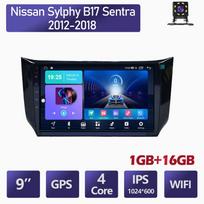 Android automobilinis radijas, skirtas Nissan Sylphy B17 Sentra 2012-2018 Multimedijos grotuvas DVD garsiakalbiai galvos blokas Garsas WIFI 1+16GB gray