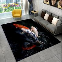 3D Pastoral Tai Chi Fish carp Area Rug,Carpet Rug for Living Room Bedroom Sofa Doormat Decor,Kid Play Kitchen Non-slip Floor Mat 40cm x 60cm