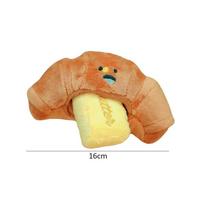 Hidden Food Sniffing Toy Squeaky Dog Toy Interactive Plush Toy Dog Chew Toy Pet Toys Croissant Bread Squeaking Sound Plush Toys brown
