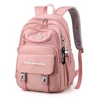 New Lightweight Fashion Middle School Student Schoolbags Large Capacity Multi-pocket Design Book Bag Sweet Girl College Style Backpack Nylon Satchel violetinė