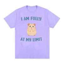 I Am Fully At My Limit Hamster Funny Meme T Shirt Men Women Cute O-Neck Clothing T-Shirts Casual 100% Cotton Oversized T-shirt S juoda