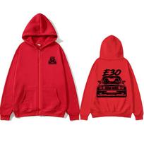 Black E30 Women Zip Hoodie Pocket Long Sleeve Oversize Black E30  Printing Women Sweatshirt Black E30  Zip Hoodies Letter styles Hooded S