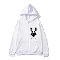 Spider Women Zip Hoodie Pocket Long Sleeve Oversize Spider Printing Women Sweatshirt Autumn Winter Loose Spider Zip Hoodies Letter styles Hooded S