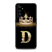 Deimantinė Karūna Raidė A Dėl Realme GT Neo 2 3 3T Telefono Dėklas Dėl Realme 10 9 8 5G 7 6 GT2 Pro Plus 9i 8i C21 C11 C25 C35 Dangtelis Realme C25