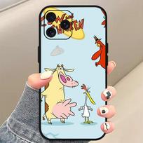 Animacinių karvės ir vištos dėklas telefonui Xiaomi 10 12 Poco M3 X3 Nfc Redmi 10 11S Lite Ultra 4G 5G Juodas minkštas dėklas XiaomiMi10Lite white