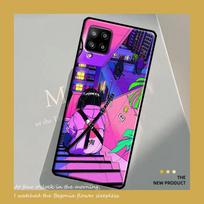 Japanese Style Anime Case For Samsung Galaxy A54 A34 A52 A32 A22 A12 A13 A14 A23 A33 A53 A73 A51 A71 Cover Samsung A50 purple