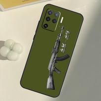 Ak 47 Gun Case For OPPO A1K A3S A5S A15 A16 A52 A72 A5 A9 A31 A53 A83 A91 A93 A54 A74 A94 Cover Capa OPPO A54 4G gray