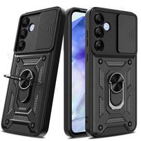 Šarvuotas dėklas Samsung S24 S23 S22 Ultra S21 S20 FE Galaxy A55 A15 A54 A35 A14 5G, kameros objektyvo dangtelis, telefono žiedo stovas, besisukantis dangtelis Samsung S24 juoda