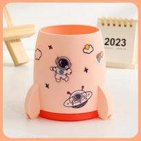 Kawaii Rocket Pen pieštukų puodo laikiklis šepetėlis laikymo indelis rašomasis stalas daugiafunkcinė plovimo juosta Kanceliarinės prekės Biuro reikmenys beige
