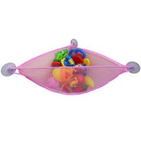 Suction Cup Baby Bath Toys Tidy Storage Mesh Bag Bathroom Hanging Net Organizer rožinė