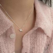 Sterling Silver 925 Korean Style Love Planet High-Grade Clavicle Necklace Female Ins Style Minority All-Match