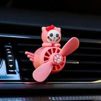 Car Air Freshener Pet Style Air Outlet Diffuser Retro Style Pilot Rotating Propeller Fragrance Air Freshener Perfume Accessories pink