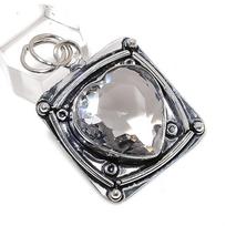 White Topaz Gemstone Handmade 925 Sterling Silver Jewelry Pendant 1.89  r9o24
