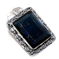 London Blue Topaz Gemstone Handmade 925 Sterling Silver Pendant 2.56  r0D49