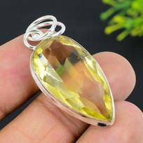 Citrine Gemstone Handmade 925 Sterling Silver Jewelry Pendant 1.85  o5E04 brown
