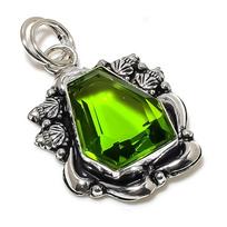 Peridot Gemstone Handmade 925 Sterling Silver Jewelry Pendant 1.93  i7D14 gray