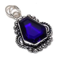 London Blue Topaz Gemstone 925 Sterling Silver Jewelry Pendant 1.81  w2H30