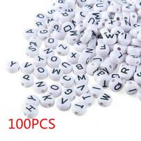 Anglų abėcėlės karoliukai „pasidaryk pats“ vaikams Karoliukai Apyrankės Ankstyvojo ugdymo įrankiai Atsitiktinis 1 pack/100pcs