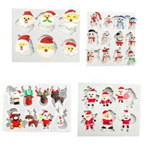 4pcs Santa Elk Snowmans Silicone Mold Fondant Chocolate Mould DIY Christmas Cake Dessert Mould Baking DIY Supplies