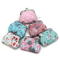 Fashion Flower Printing Coin Purses Girl Hasp Zero Wallet Ladies  Purse Female Mini Money Bag PU Leather Key Card Holder Wallet