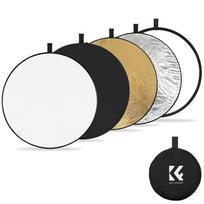 K&F CONCEPT 110cm/43in Fotografijos Sulankstomas Šviesos Atšvaitas 5-in-1 (Permatomas, Sidabrinis, Auksinis, M beige