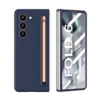 Samsung Galaxy Z Fold 6 5 4 3 dėklas, odai draugiškas matinis sulankstomo ekrano apsauginis stiklas, grūdintas stiklas, liečiamas rašiklis, smūgiams atsparus dangtelis For Galaxy Z Fold 5 mėlyna