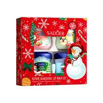 Christmas Repair Nourishing Lip Balm Set Moisturizing, Nourishing, Exfoliating and Anti-Drying Lip Balm 7g*4