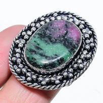 Ruby Zosite Lab-Created Handmade 925 Sterling Silver Jewelry Ring Size 7 T2i60