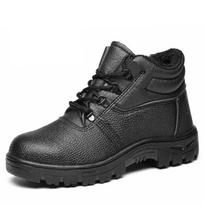 Labor Insurance Cotton Shoes Anti-smashing and Anti-piercing Wear-resistant and Oil-proof Work Shoes High-top Warm Cotton Boots 45 black
