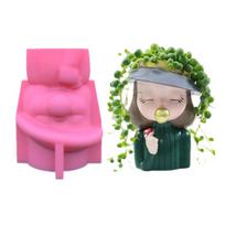 Succulents Flower Pot Resin Silicone Mold Suitable for Diy Garden Concrete Flower Pot Candle Holder Crafts Home Decor pink