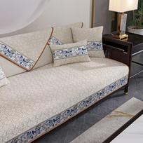 Four Seasons Universal New Chinese Style Chenille Jacquard Sofa Cushion Modern Simple Anti-Slip Sofa Cushion Cover 70*70cm gray