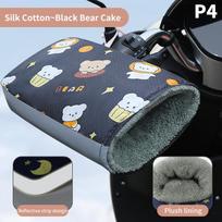 Motorcycle Handlebar Muffs Winter Airy 3D Pu Fluff Windproof Waterproof Gloves gray
