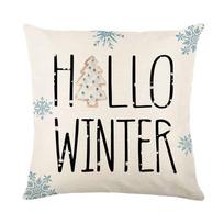 Christmas Gingerbread Man Print Pillow Cover Linen Breathable Home Sofa Cushion Cover Bedroom Pillow Cover 45*45c JYM486-1
